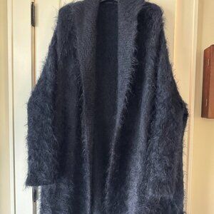 Scanlan Theodore Brushed Mohair Cardigan 3, Navy